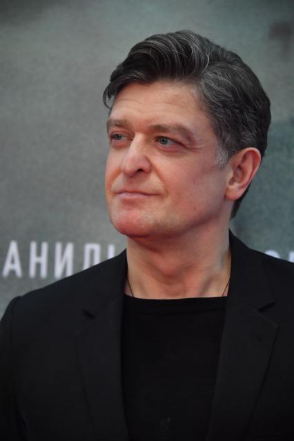 Москва. Актер Сергей Комаров на презентации фильма режиссера Данилы Козловского `Чернобыль` в кинотеатре `КАРО `Октябрь`.