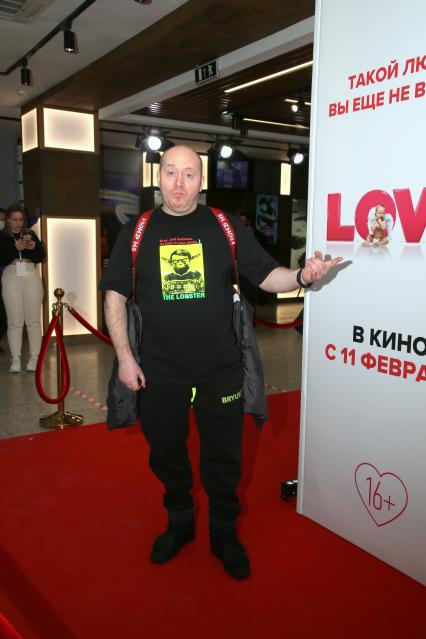 Кинотеатр КАРО ОКТЯБРЬ. Премьера фильма LOVE. 2021. На снимке: актер Сергей Бурунов