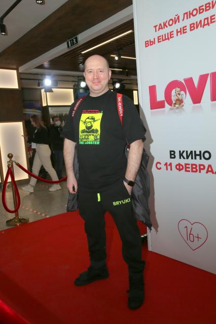 Кинотеатр КАРО ОКТЯБРЬ. Премьера фильма LOVE. 2021.  На снимке: актер Сергей Бурунов