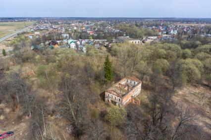 Московская облась, Домодедовский район. Вид сверху на развалины усадьбы Кузьминское.