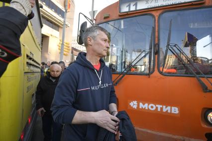 Екатеринбург. Бывший глава города Екатеринбург Евгений Ройзман во время несогласованной акции сторонников оппозиционера Алексея Навального