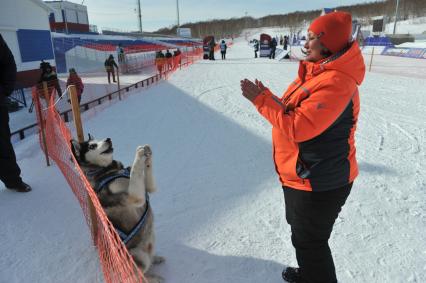 Петропавловск-Камчатский. Детская гонка на собачьих упряжках `Дюлин-2018`, в рамках открытия зимнего фестиваля `Берингия`, прошла на биатлонном комплексе им. Виталия Фатьянова.