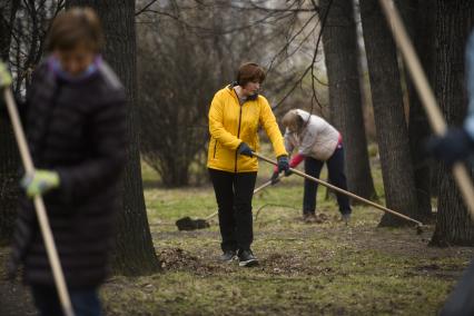 Екатеринбург. Сотрудники администрации города Екатеринбурга вышли на общегородской субботник в Дендрологический парк