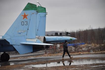 Мурманская область. Экспозиция под открытым небом  в музее военно-воздушных сил Северного флота.