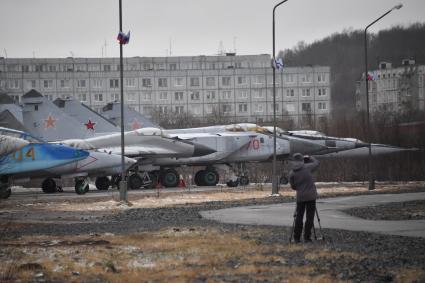 Мурманская область. Экспозиция под открытым небом  в музее военно-воздушных сил Северного флота.