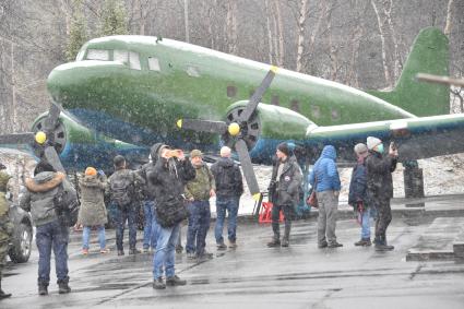 Мурманская область.  Самолет Ли-2 в экспозиции  музея военно-воздушных сил Северного флота.