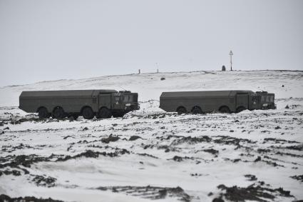 Архангельская область. Береговой ракетный комплекс `Бастион`на Российской военнвоенной базе `Арктический трилистник`на острове Земля Александры архипелага Земля Франца-Иосифа.