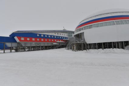 Архангельская область. Российская военная база `Арктический трилистник`на острове Земля Александры архипелага Земля Франца-Иосифа.