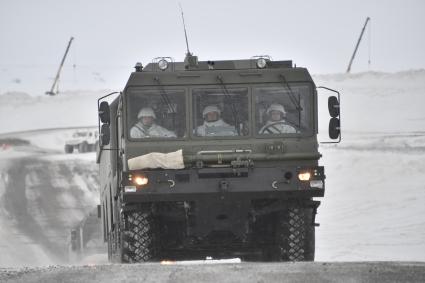 Архангельская область. Береговой ракетный комплекс `Бастион`на Российской военнвоенной базе `Арктический трилистник`на острове Земля Александры архипелага Земля Франца-Иосифа.