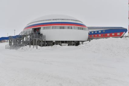 Архангельская область. Российская военная база `Арктический трилистник`на острове Земля Александры архипелага Земля Франца-Иосифа.