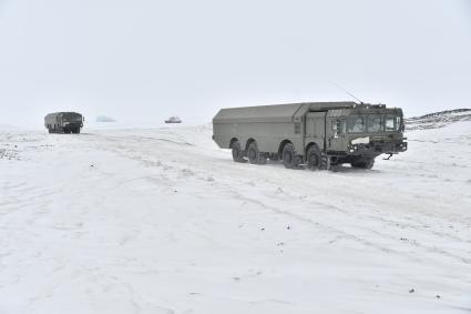 Архангельская область. Береговой ракетный комплекс `Бастион`на Российской военнвоенной базе `Арктический трилистник`на острове Земля Александры архипелага Земля Франца-Иосифа.