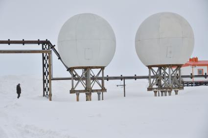 Архангельская область. Российская военная база `Арктический трилистник`на острове Земля Александры архипелага Земля Франца-Иосифа.