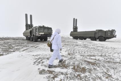 Архангельская область. Береговой ракетный комплекс `Бастион`на Российской военнвоенной базе `Арктический трилистник`на острове Земля Александры архипелага Земля Франца-Иосифа.