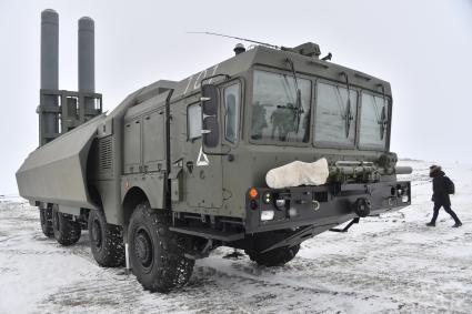 Архангельская область. Береговой ракетный комплекс `Бастион`на Российской военнвоенной базе `Арктический трилистник`на острове Земля Александры архипелага Земля Франца-Иосифа.