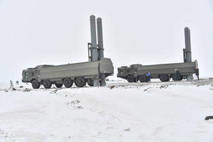 Архангельская область. Береговой ракетный комплекс `Бастион`на Российской военнвоенной базе `Арктический трилистник`на острове Земля Александры архипелага Земля Франца-Иосифа.