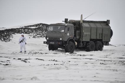 Архангельская область. Береговой ракетный комплекс `Бастион`на Российской военнвоенной базе `Арктический трилистник`на острове Земля Александры архипелага Земля Франца-Иосифа.