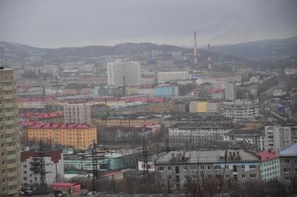 Мурманск.  Вид на город сверху.