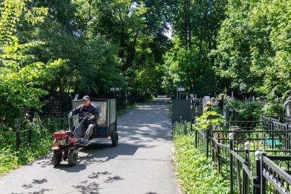 Москва.  На аллеее Ваганьковского кладбища.