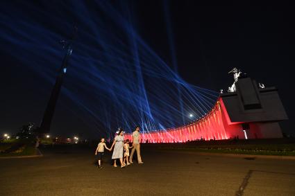 Москва. Музей Победы на Поклонной горе во время акции `Лучи Победы`, посвященной 80-й годовщине начала Великой Отечественной войны.