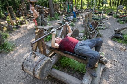 Москва. Спортивная площадка в Тимирязевском парке.