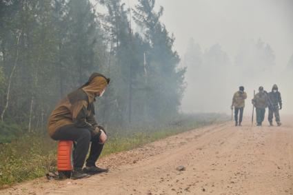 Республика Саха (Якутия). Во время лесного пожара возле села Бясь-Кюель.