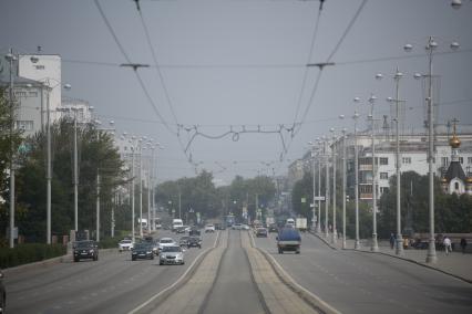 Екатеринбург. Смог вызванный лесными пожарами в Якутии и Сибири