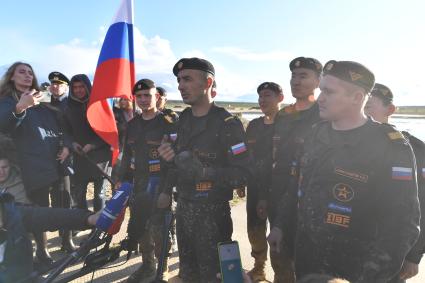 Московская область. Алабино. Экипаж из России во время финальных соревнований танковых экипажей в рамках конкурса `Танковый биатлон-2021` на полигоне  Алабино  в рамках VII Армейских международных игр `АрМИ-2021`.