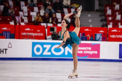 Челябинск. Спортсменка Елизавета Туктамышева во время произвольной программы женского одиночного катания на контрольных прокатах сборной России по фигурному катанию на ледовой арене `Трактор`.