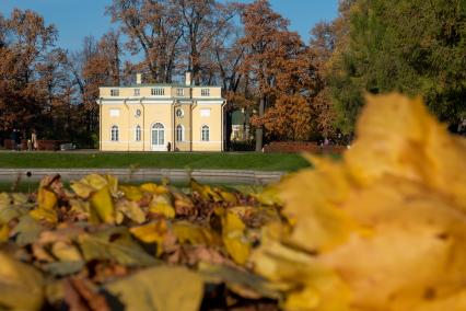 Санкт- Петербург.  Вид Екатерининского парка в Царском Селе осенью.