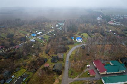 Нижегородская область. Село Хохлома. Вид сверху на село.