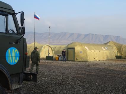 Азербайджан. На въезде в г.Шуша. Наблюдательный пост №6 российских миротворцев из 15-й отдельной мотострелковой бригады. Мобильная поликлиника.