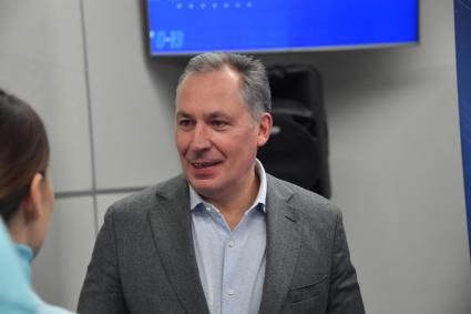 Москва. Президент Олимпийского комитета России (ОКР) Станислав Поздняков на презентации одежды из новой коллекции официальной формы российских спортсменов для XXIV Олимпийских зимних игр 2022 года в Пекине бренда Zasport.