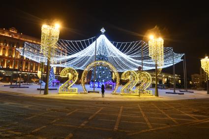 Москва.  Новогодняя иллюминация города.