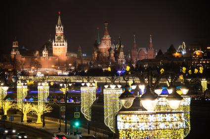 Москва. Новогодняя иллюминация в городе.