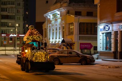 Красноярск. Снегоуборочная техника на одной из улиц города.