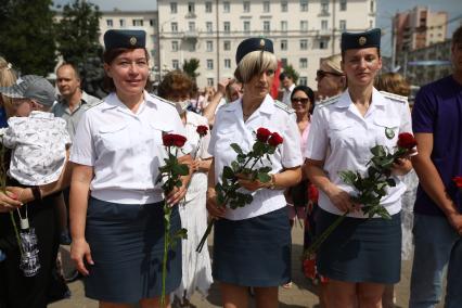 Беларусь, Витебск. Церемония возложения цветов к Вечному огню в рамках Дня Союзного государства.