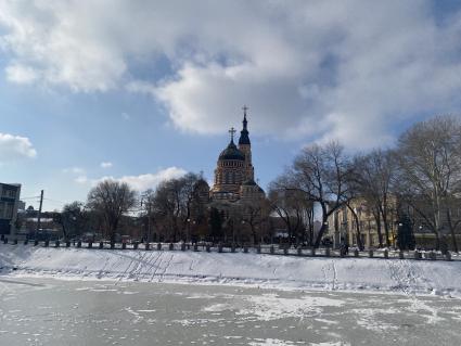 Украина. Харьков. Собор Благовещения Пресвятой Богородицы на Благовещенской площади.