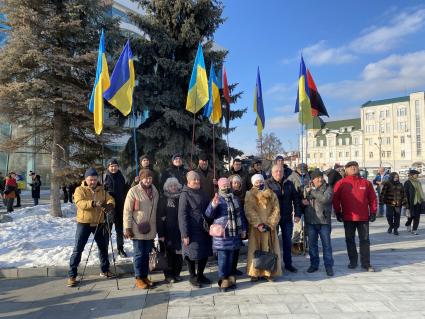 Украина. Харьков. Участники `Марша Единства`.