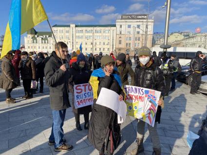 Украина. Харьков. Участники `Марша Единства`.