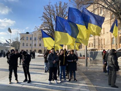 Украина. Харьков. Участники `Марша Единства`.