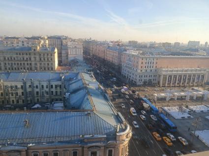 Москва. Пентхаус за 3 миллиарда рублей, выставленный на продажу в ЖК `Фейрмонт` на 1-й Тверской-Ямской улице. Вид из окна.