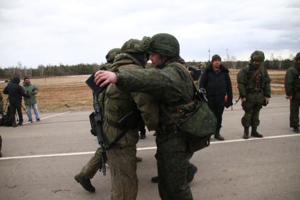 Белоруссия. Брестская область. Военнослужащие во время совместных учений России и Белоруссии `Союзная решимость-2022` на полигоне Обуз-Лесновский.