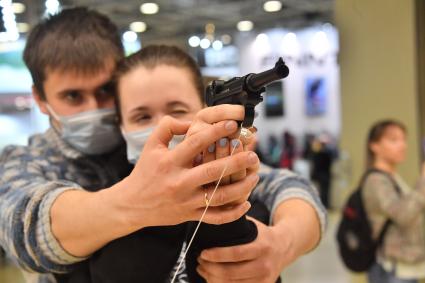Москва. На международной выставке `Охота и рыболовство на Руси` в ЦВК`Экспоцентр`.