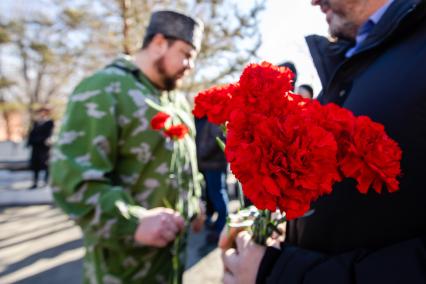 Челябинск. Церемония прощания с танкистом Константином Глушковым, погибшим во время спецоперации на Донбассе.