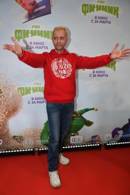 Москва. Режиссер Денис Чернов на премьере мультфильма `Финник` в кинотеатре `Каро 11 Октябрь`.