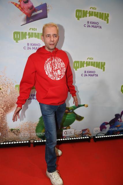 Москва. Режиссер Денис Чернов на премьере мультфильма `Финник` в кинотеатре `Каро 11 Октябрь`.