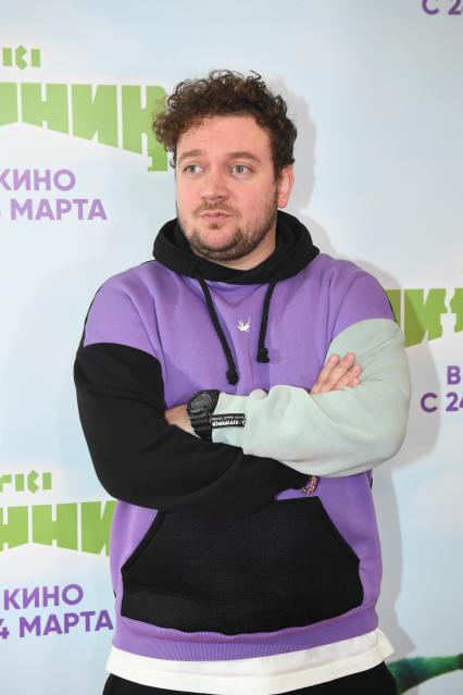 Москва. Актер Борис Дергачев на премьере мультфильма `Финник` в кинотеатре `Каро 11 Октябрь`.