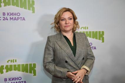 Москва. Министр культуры РФ Ольга Любимова на премьере мультфильма `Финник` в кинотеатре `Каро 11 Октябрь`.