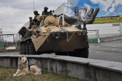 Киевская область. Вышгородский район. Военная операции РФ по демилитаризации Украины. Российские войска контролируют Чернобыльскую АЭС.