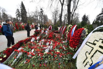 Москва. Могила руководителя фракции ЛДПР Владимира Жириновского на Новодевичьем кладбище.